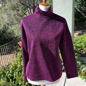 Zara Trafaluc Medium Long Sleeve Sparkly Metallic Top